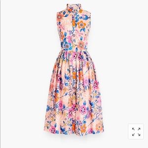 J Crew Sleeveless Ruffle-neck dress midi